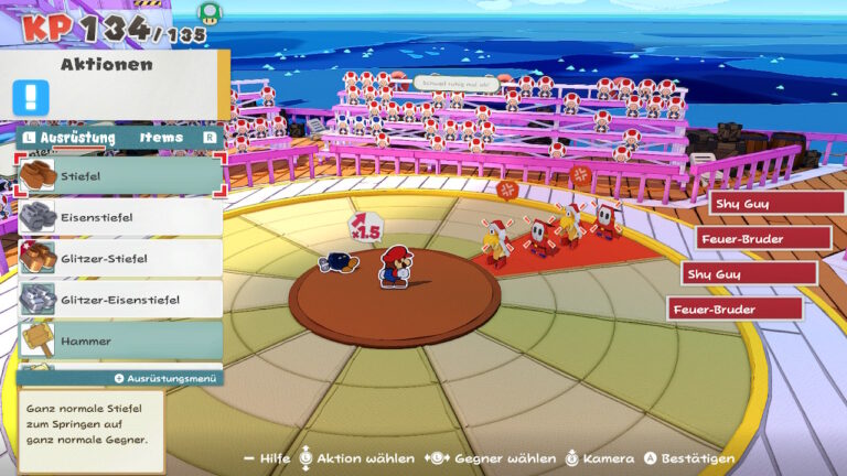 Review: Paper Mario The Origami King – Kein Fall für den Papierkorb paper mario kampfsystem 5